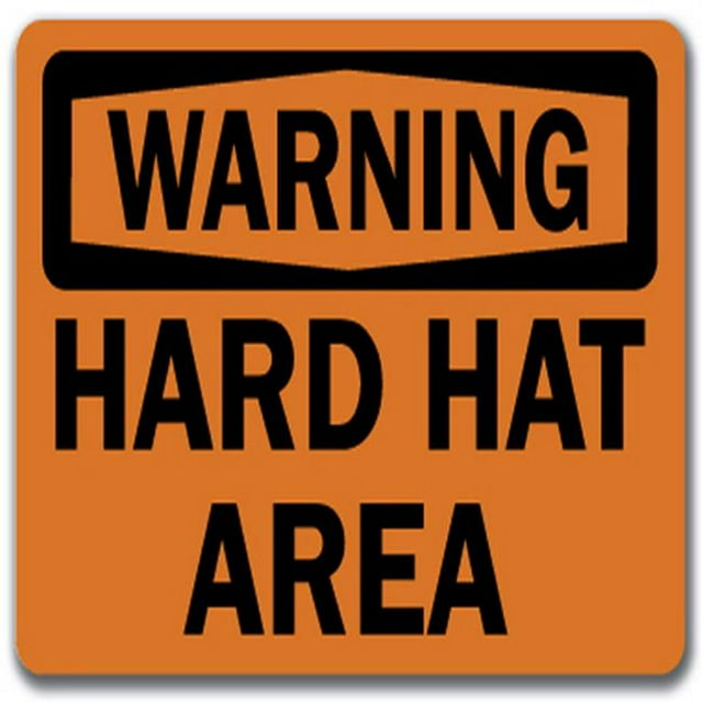 SignMission WS-Hard Hat Area 10 x 14 in. Warning Sign for Hard Hat Area - OSHA Safety