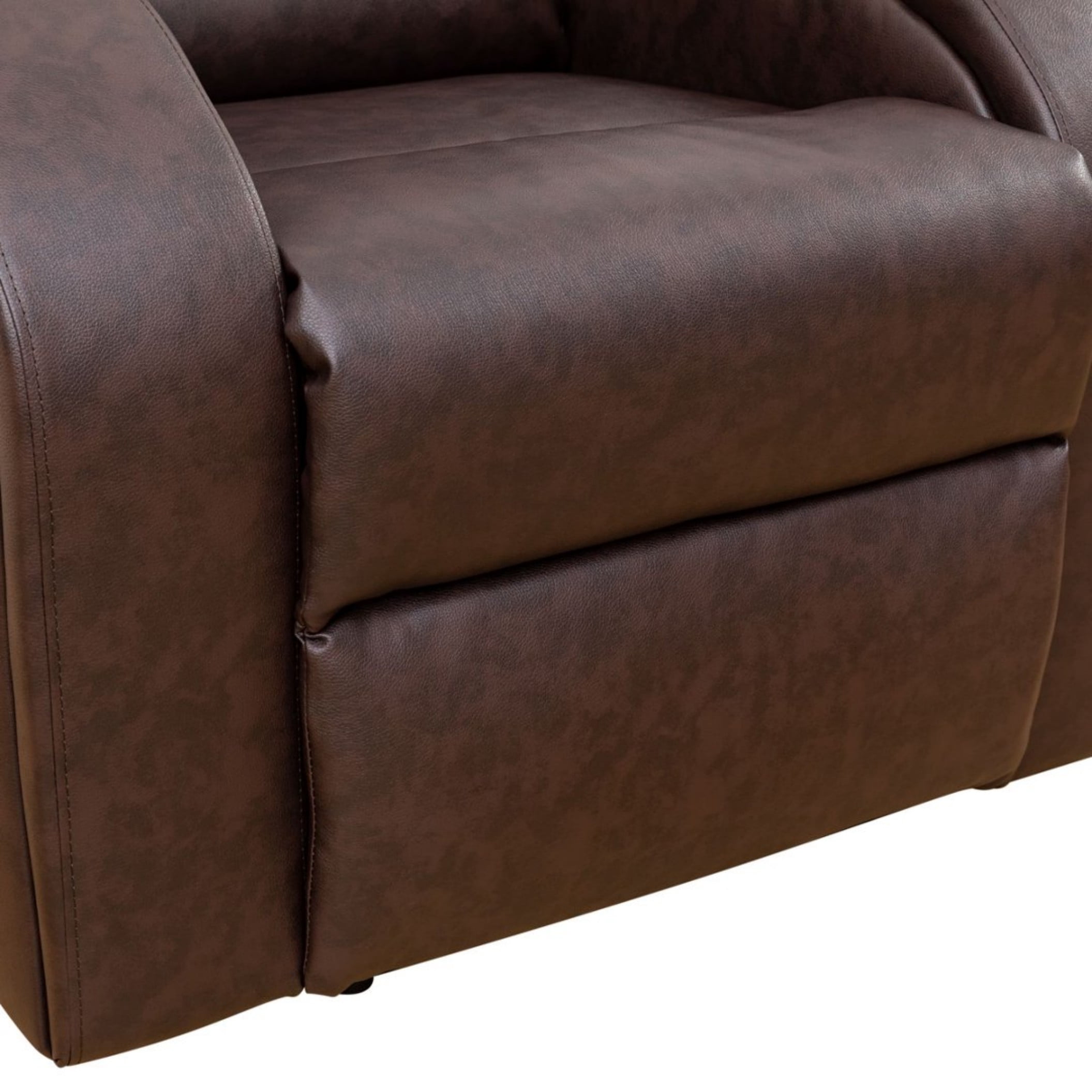 BSHTI PU Manual Recliner Chair Set of 2 – Single Sofa Recliners with Adjustable Backrest, High-Density Foam, Hardwood Frame – Comfort Lazy Chair for Living Room, Bedroom, Brown