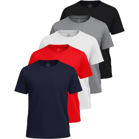 5 Pack Boys' Mesh Short Sleeve T Shirts Teen Athletic Tops Kids Tees Soccer