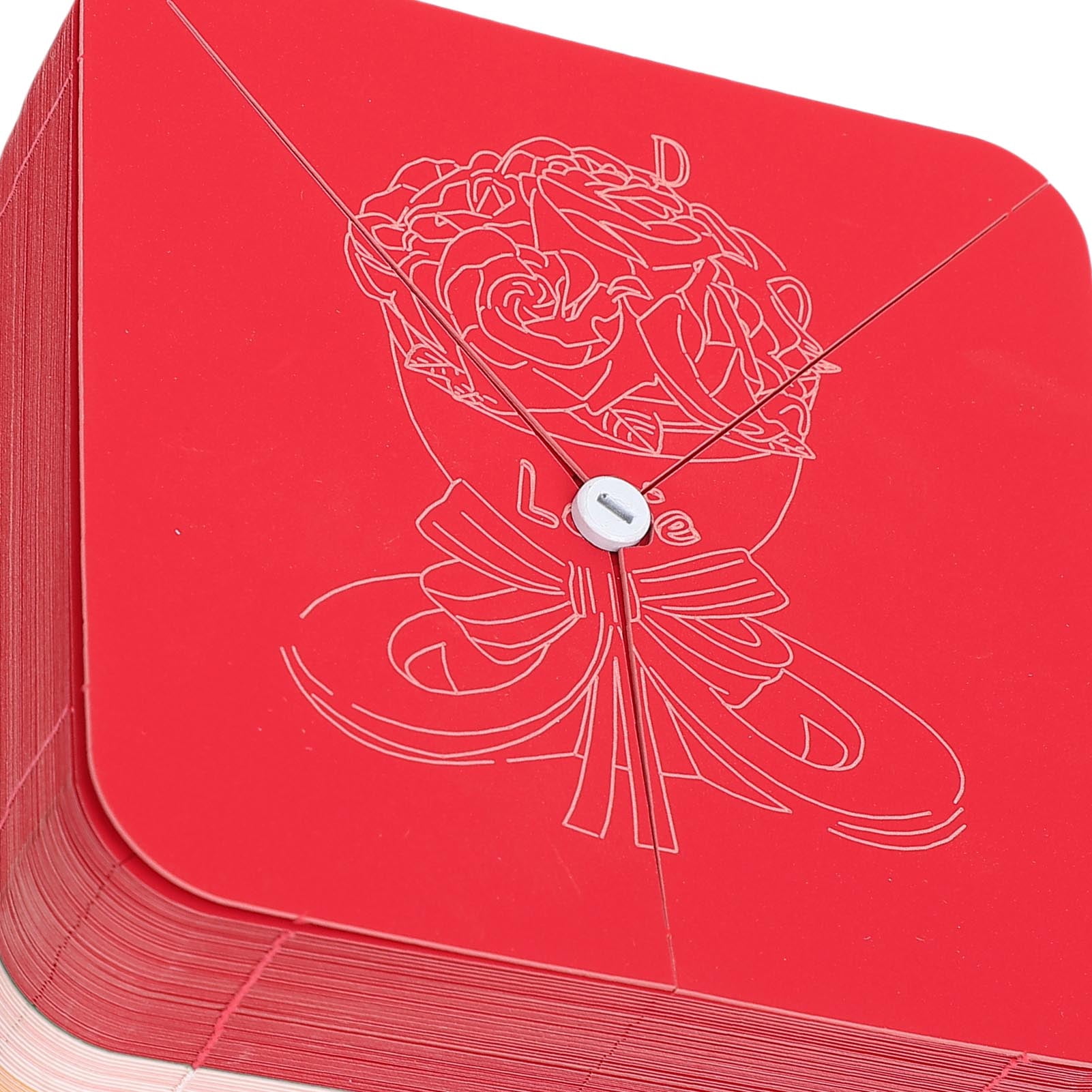 Yajisi Rose Bouquet 3D Memo Pad with Light, 2026 Calendar, Paper Carving Hand Tear Art Notepad Sculpture for Desktop Decor Birthday Gift, Red (3.86x3.86x3.66 in / 9.8x9.8x9.3 cm)