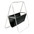 thumbnail image 3 of Luzkey Stainless Steel Magazine Rack for Newspapers And Books. Versatile Faux Leather Shelving Unit for Office, Exhibitions, Bathroom, Or Studio. Black, 3 of 8