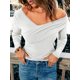 thumbnail image 5 of TRKIYQC Camisa de Manga Larga para Mujer, Tops con Hombros Descubiertos de Color sólido, Jersey Informal para Ropa estética de Calle de Club de otoño TRKIYQC moda, 5 of 7