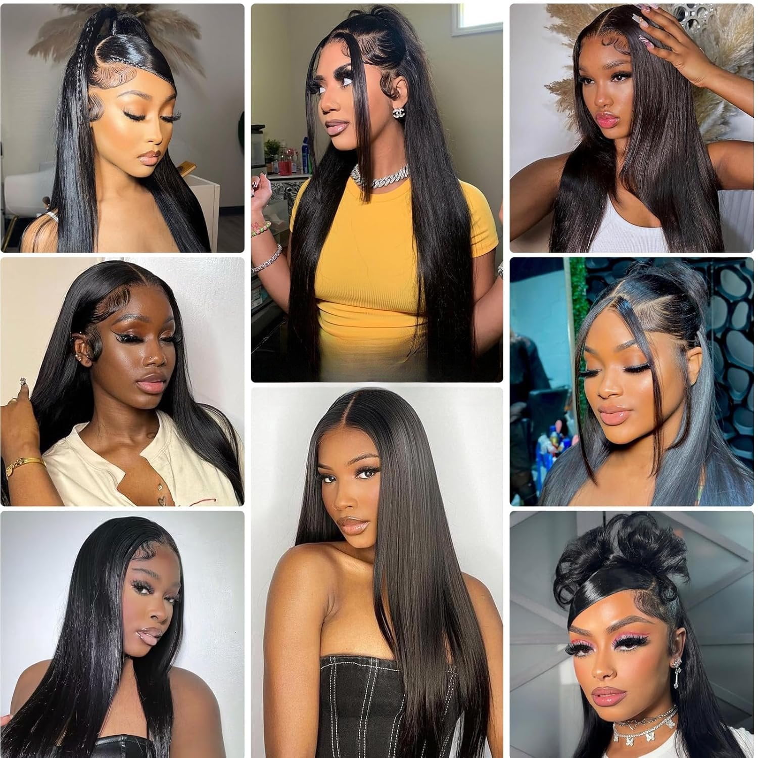 Bling Hair 13x6 Glueless Drawstring Wig Human Hair Straight Wear and Go Upgraded Ear-to-Ear Pre Cut  Lace Frontal Wigs Human Hair 180% Density Pre Plucked Human Hair Wigs for Black Women 20 Inch