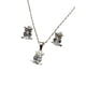 thumbnail image 2 of COLLAR DE BUHO BLANCO DE PLATA CON ARETES, 2 of 5