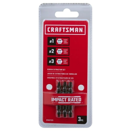 UPC: 0885911590365 | Craftsman M2 High Speed Steel Double-Ended Screw Extractor Set 3 pc. – Case Of: 1; Each Pack Qty: 3; Total Items Qty: 3