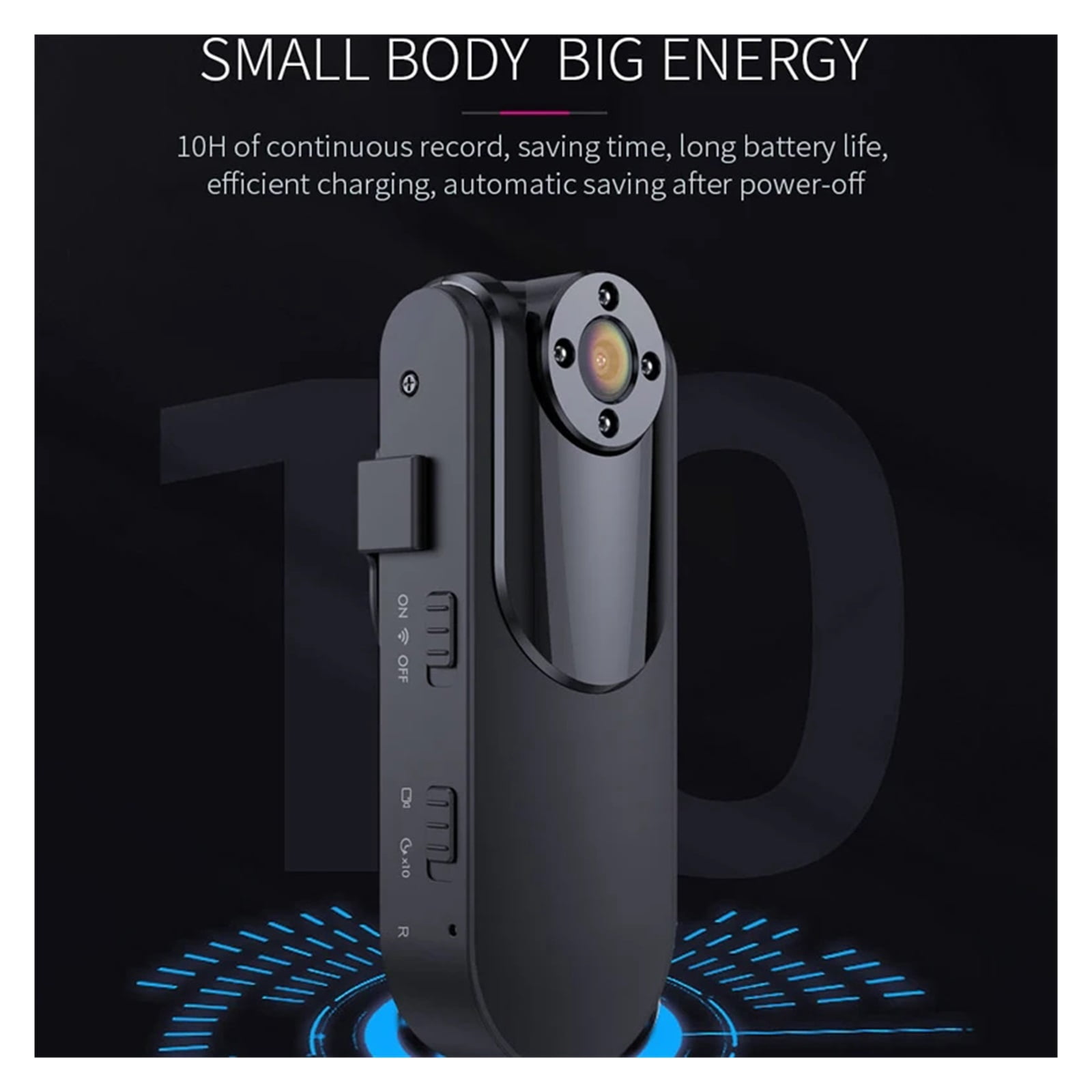 Body Worn Camera HD DVR Video Recorder Security 90 Degree Rotation Night Vision Motion Detection Mini Camcorders ,HD Shooting