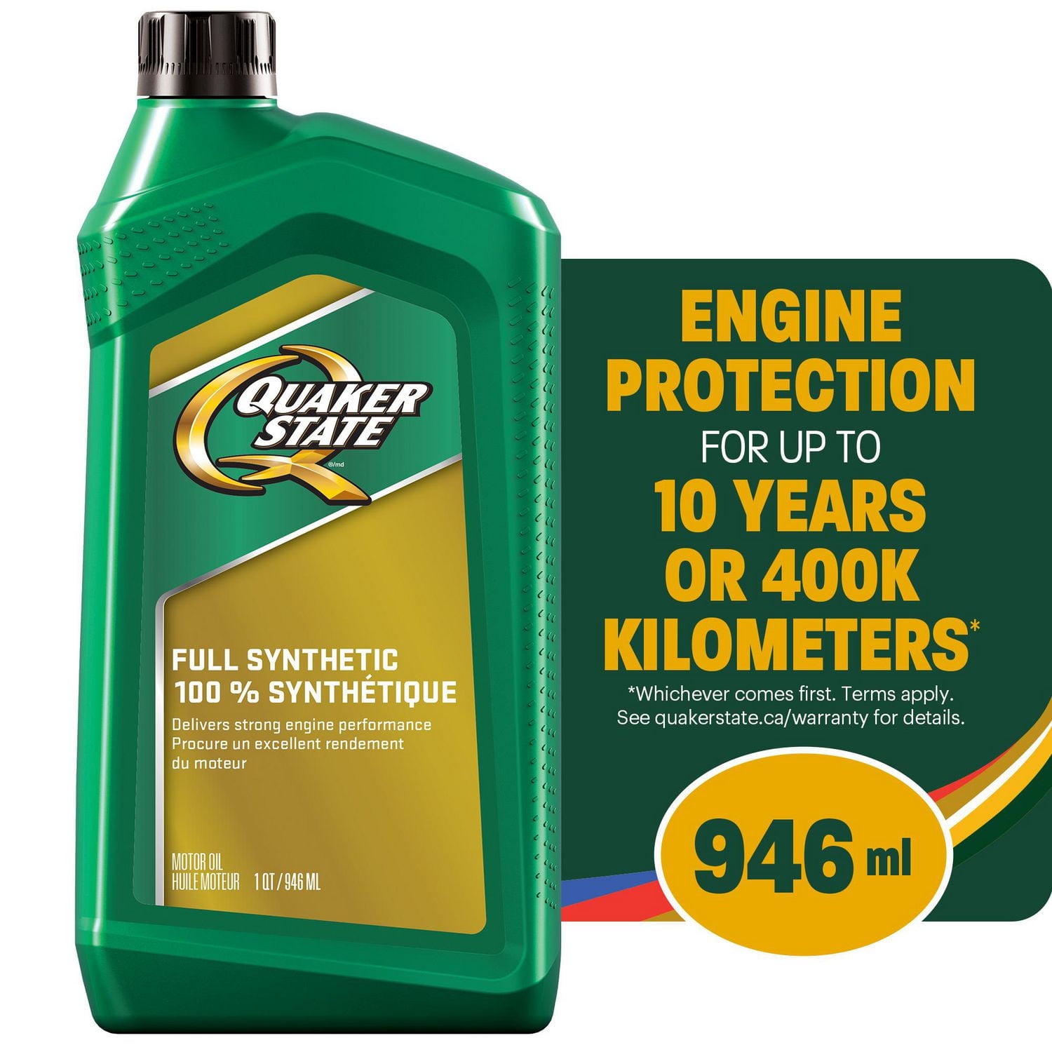 Quaker State Huile moteur entièrement synthétique 0W-20 946 ml QS Synthétique 946 ml