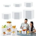 thumbnail image 2 of 6 Pcs Buffet Hexagonal For Buffet Table Acrylic Display Stand Shelf Nesting With Hollow Bottom For Catering Dessert Jewelry Collectibles, 2 of 9