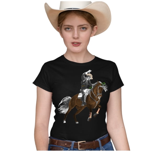 Playera PREMIUM Mujer Marëvnyk moda Camiseta Dama Caballo Rejoneador Vaquera 2 colores