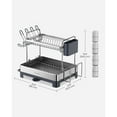 thumbnail image 2 of SONGMICS Dish Drying Rack, 2-Tier Dish Rack for Kitchen Counter with Rotatable and Extendable Drain Spout, Dish Drainer with Utensil, Cup, Glass, Cutting Board Holders, Silver and Gray, 2 of 6