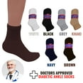 thumbnail image 5 of Diabetic Ankle Socks, Non-Binding Circulatory Cushion Cotton Quarter Socks for Men’s Women’s (Brown - 12 Pairs, Socks Size 13-15, Fit Men's Shoe Size 9-14), 5 of 6