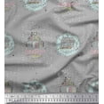thumbnail image 1 of Soimoi Grey Cotton Cambric Fabric Farmhouse Vintage Print Fabric by the Yard 56 Inch Wide, 1 of 1
