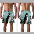 thumbnail image 3 of luoweisi Men's Beach Shorts Quick Dry Swim Trunks with Mesh Lining Penguin L, 3 of 5