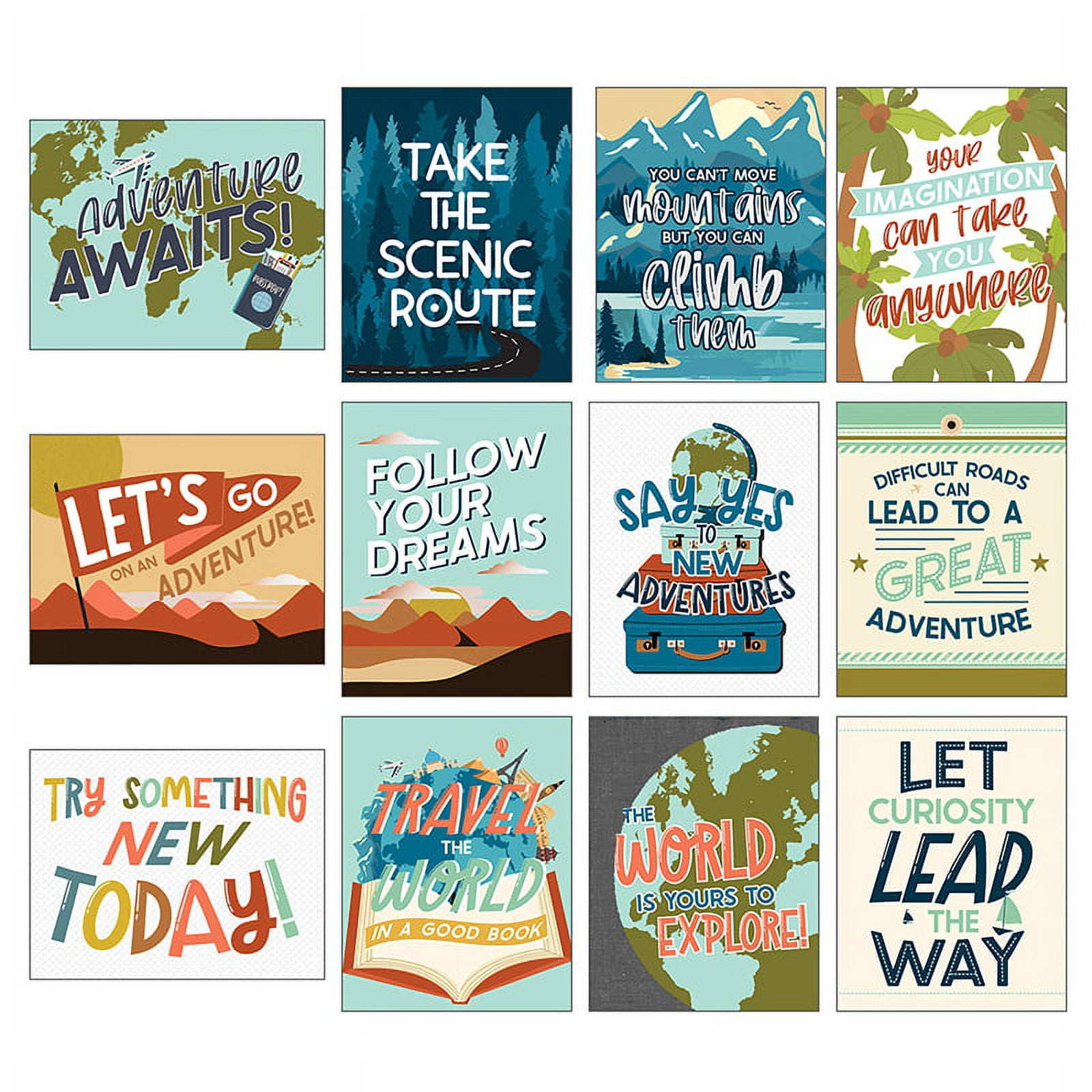 38-teiliges Poster Set Für Klassenzimmer – Positive Sprüche & Mindset-Motivation, Rustikales Bauernhaus-Design