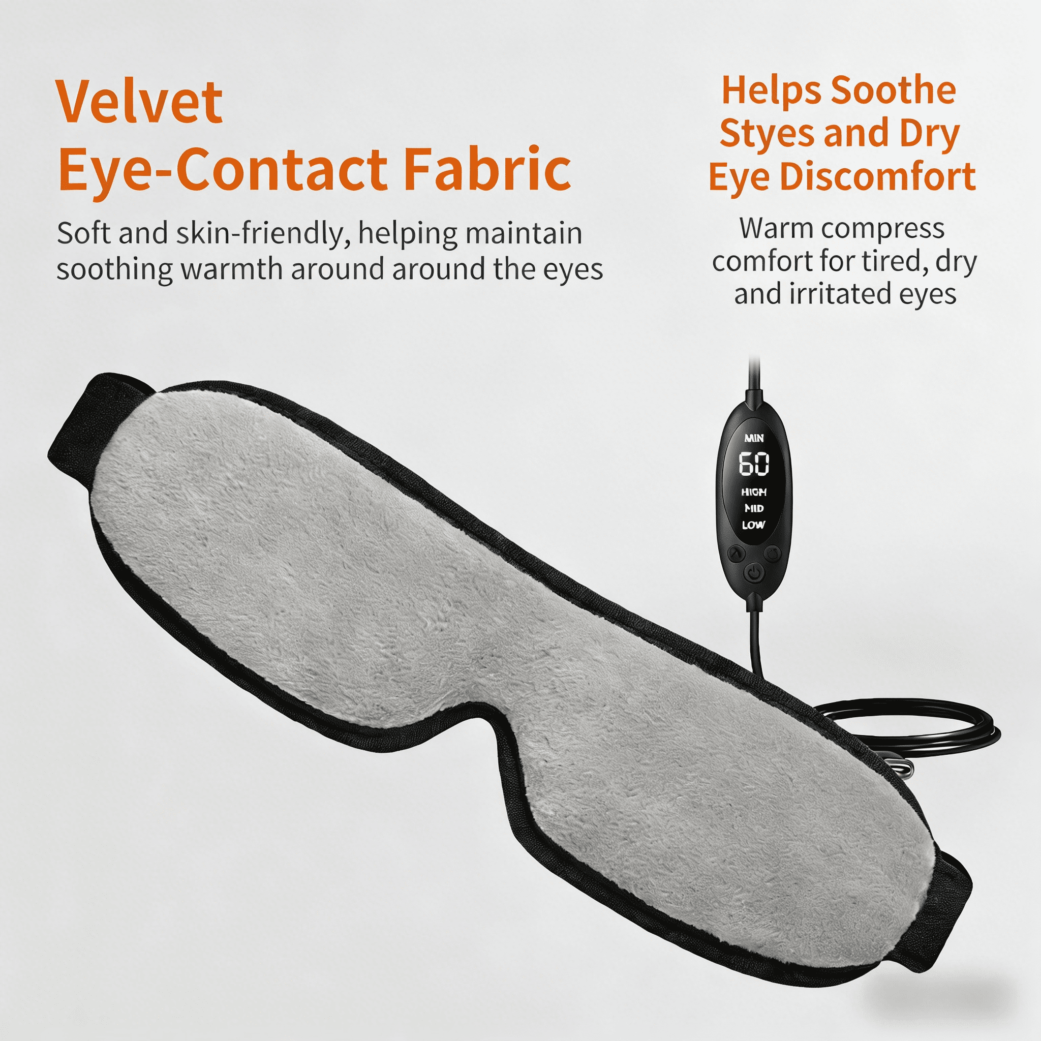 FACEMOON USB Powered Heated Eye Mask for Dry Eye Relief, Moist Heat Therapy, Sleep Comfort, Washable Travel