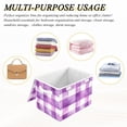thumbnail image 6 of Yayeee Collapsible Cube Storage Bin with Lid Fabric Closet Decorative Basket with Handles, Purple and White Pattern, 6 of 7