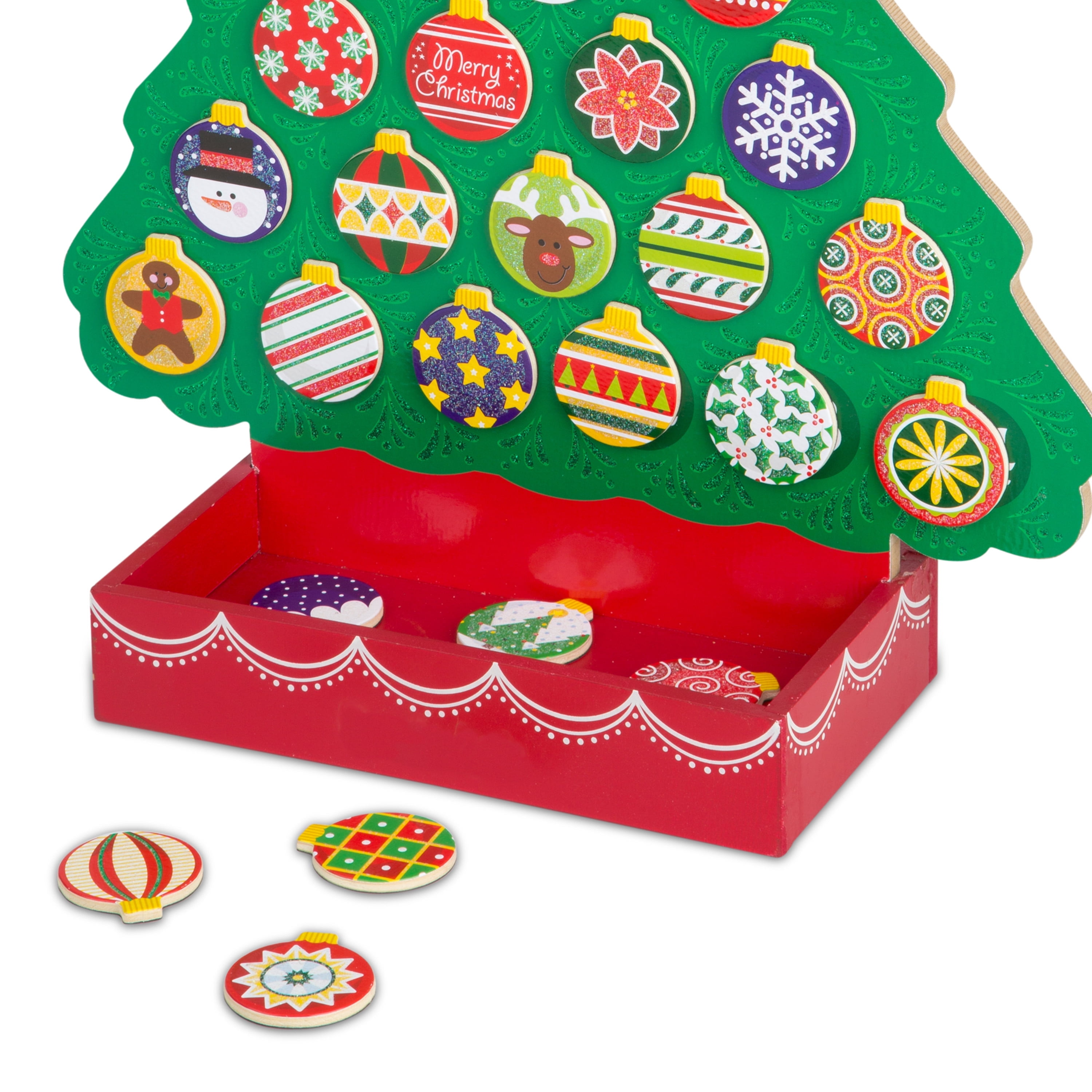 Melissa Doug Countdown to Christmas Wooden Advent Calendar Magnetic Tree 25 Magnets Walmart