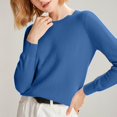 thumbnail image 4 of Bovemsi Sweaters for Women Cozy Women's Spring And Autumn Winter New Solid Color Knitted Sweater With Roundneck Undercover Style Fall Sweaters, 4 of 8