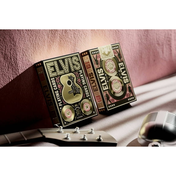 Elvis (Pink and Gold Foil) Playing Cards by theory11