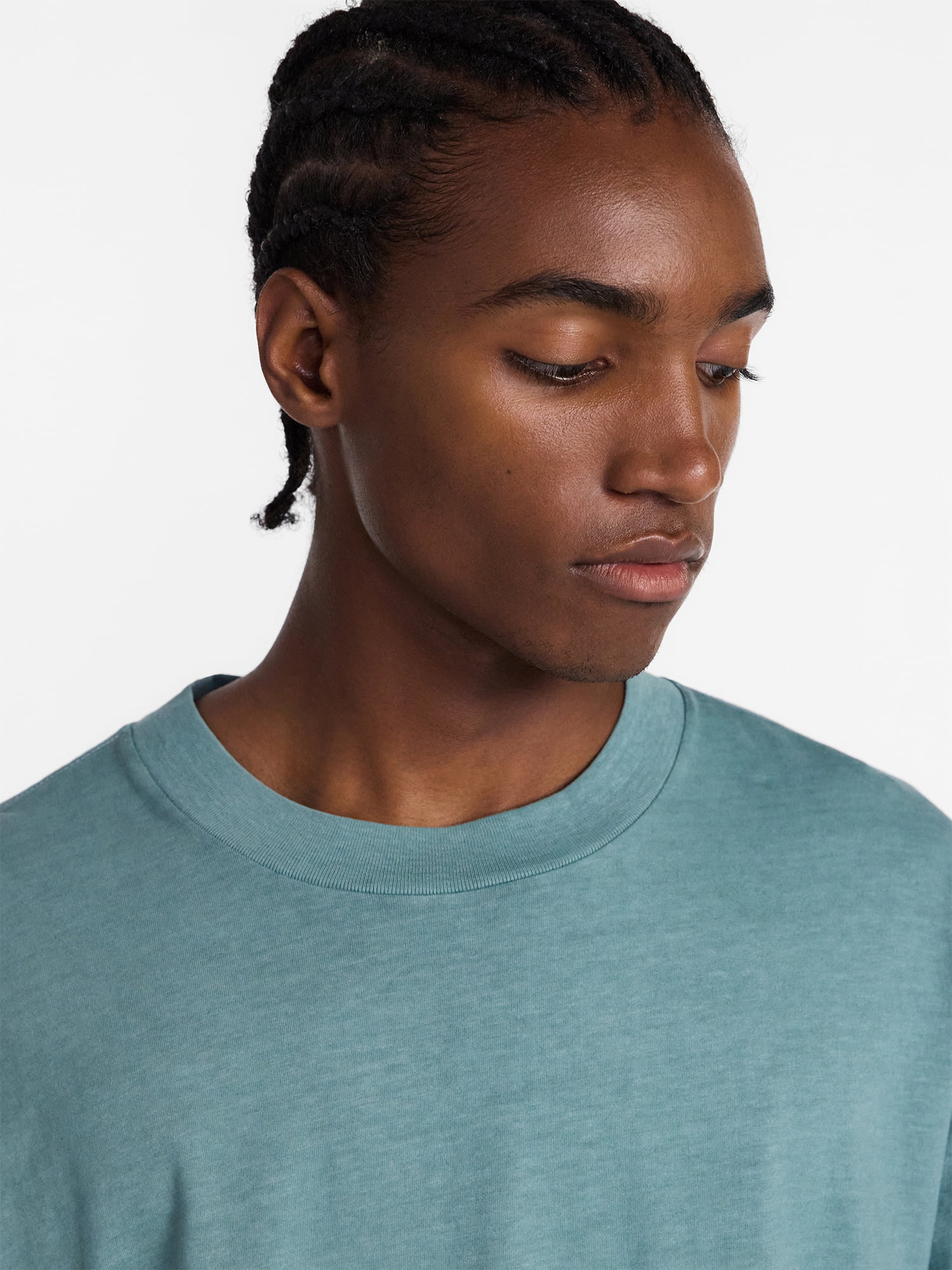 No Boundaries Cotton Oversized Cropped Tee with Short Sleeves, Men's and Big Men's XS-5XL