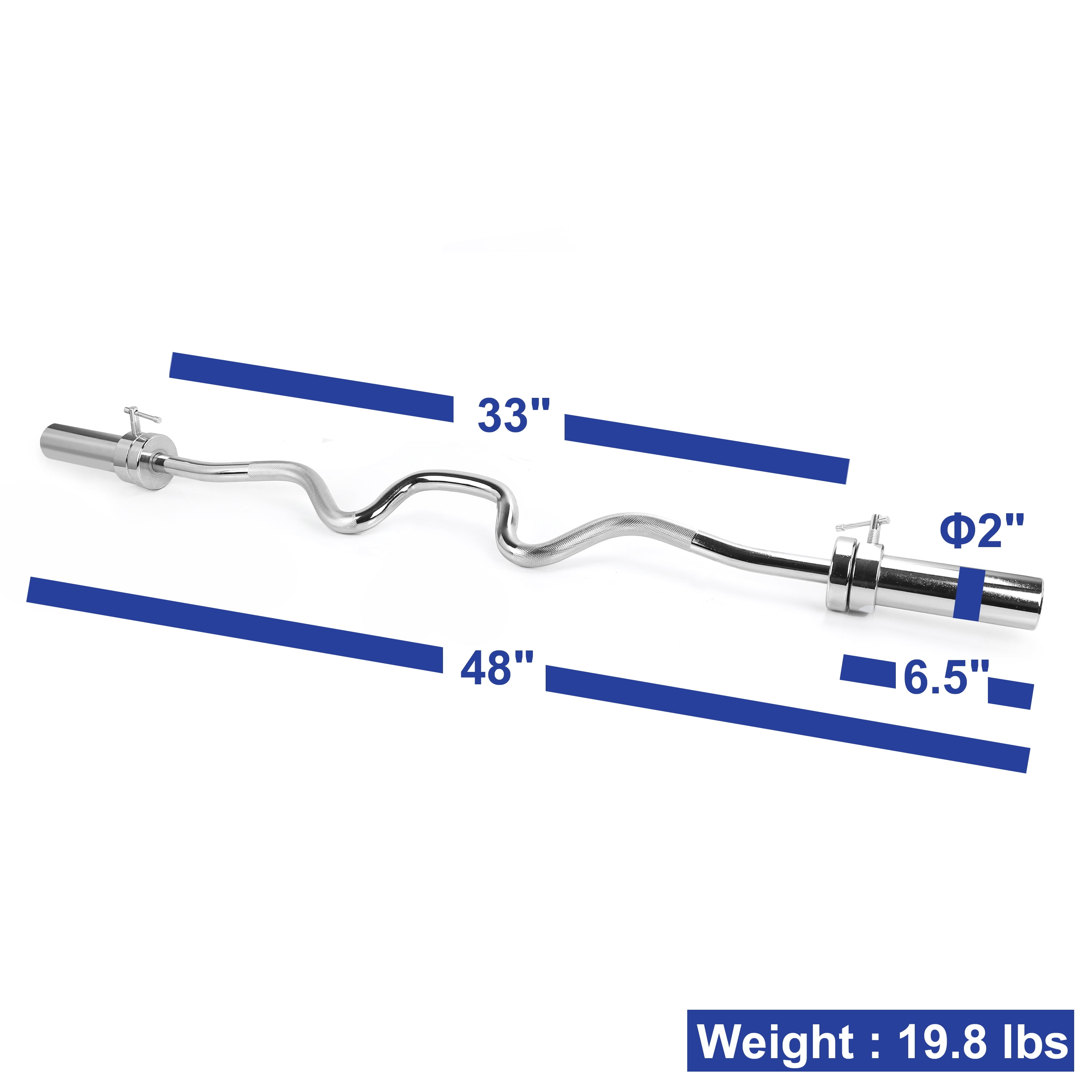 XPRT Fitness 48'' Olympic Super Curl Barbell - Durable and Versatile Workout Equipment for Bicep and Tricep Muscles
