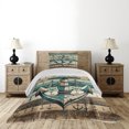 thumbnail image 3 of Ambesonne Nautical Quilted Coverlet 2 Pcs, Rustic Anchor Wooden Look, Twin Size, Teal Seafoam Pale Brown, 3 of 4
