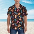 thumbnail image 2 of Honeii Cute Animals Print Men’s Hawaiian Shirt,Classic Button-Down Short Sleeve Shirt, for Beach, Vacation, and Outdoor Activities,Large, 2 of 7