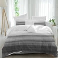 thumbnail image 2 of Black White Ombre Bedding 3 Piece Duvet Cover Set Twin Size, Vintage Minimalism Abstract Stripes Soft Microfiber Comforter Cover with Zipper Closure & Pillowcases, Wrinkle & FadeResistant Quilt Cover, 2 of 9