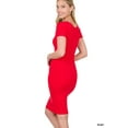 thumbnail image 4 of Zenana Women's Short Sleeve Cotton T-Shirt Knee Length Bodycon Midi Dress, 4 of 4