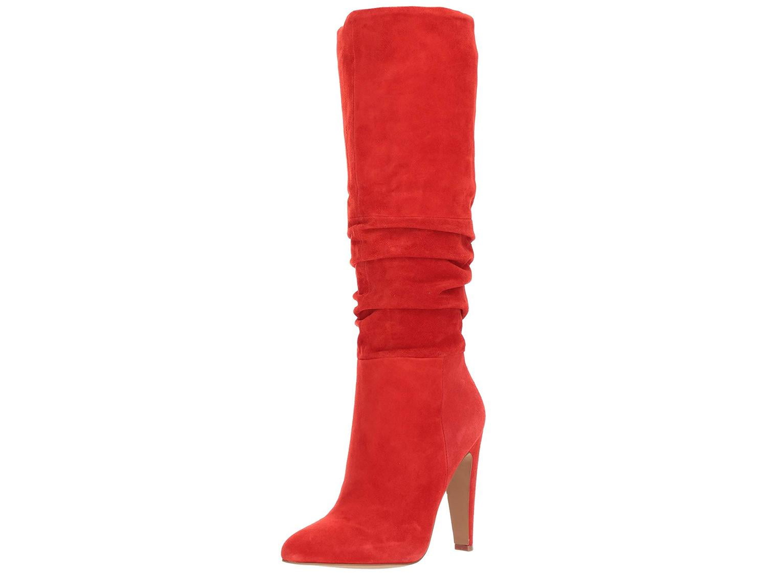 Madden Womens Carrie Leather Pointed Toe Knee High, Red Suede, Size 5.5 Walmart.com