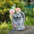 thumbnail image 3 of Solar Lighted Memorials Vase Outdoor Angel Statue Decoration Weather Resistant Resins For Cemetery Garden Grave Site, 3 of 15