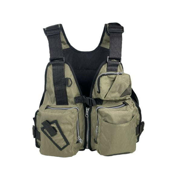 2025 Outdoor Vest Bag, Dual-purpose Life Jacket, Removable Foam, Large Pockets, Multi-pocket Lure Fishing Vest Bag