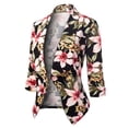 thumbnail image 3 of Blazer Décontracté pour Femmes Col en V Veste de Loisirs Blouse Boutonnée Mi-Longue Cardigan Ajusté Imprimé Mode, 3 of 6