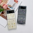 thumbnail image 3 of Galaxy Z Flip 4 Real Flower Case, Soft Clear Flexible Rubber Pressed Dry Real Flowers Case Girls Women Glitter Shockproof Floral Cover for Samsung Galaxy Z Flip 4 -Yellow, 3 of 16