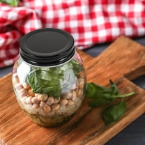Worgeous 10Pcs Jar Lids for Mason Jars in Black Tinplate for Regular Mouth with Airtight Seal