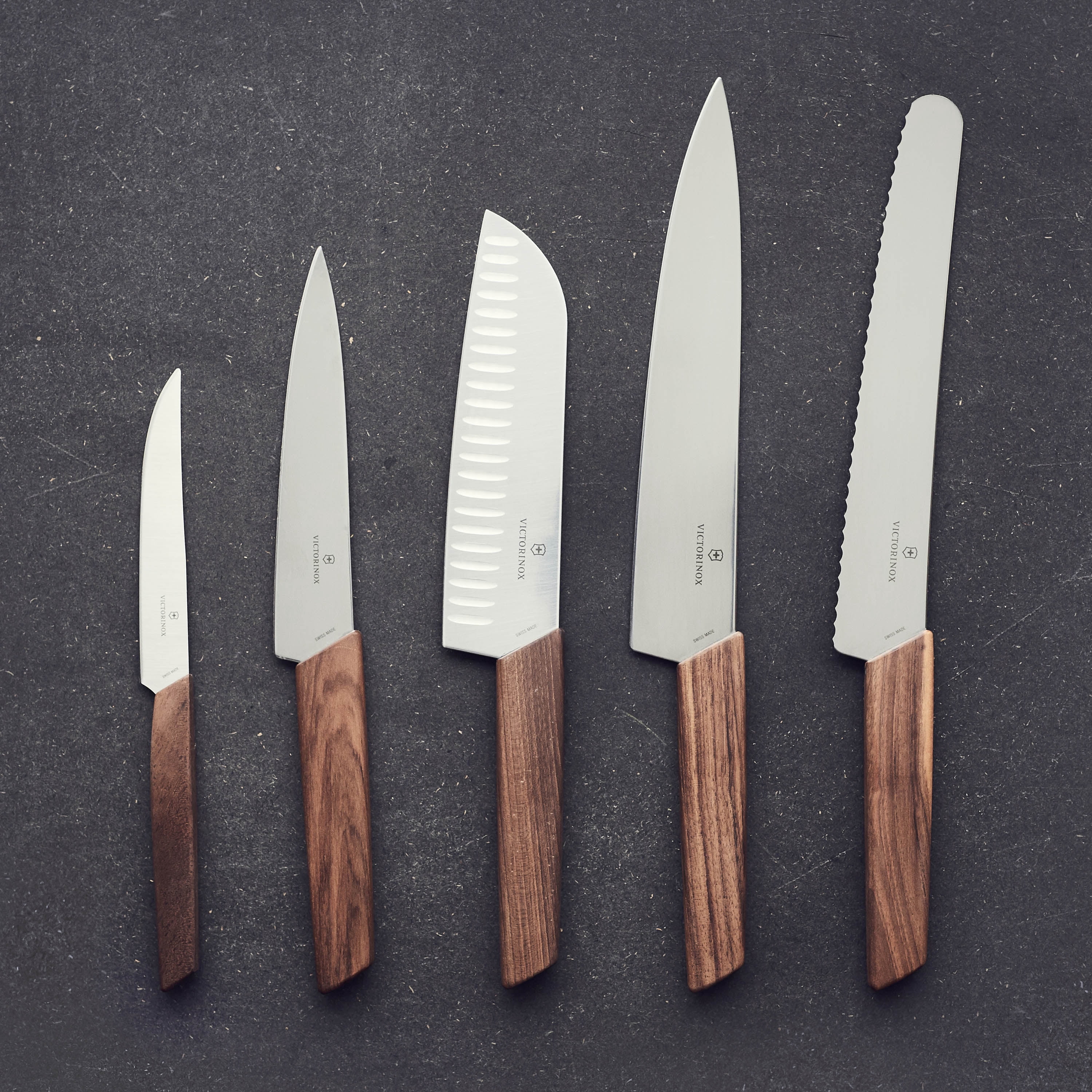 Victorinox Swiss Army Swiss Modern 6 Piece Knife Block Set Wood Handle 6.7186.6