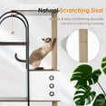 thumbnail image 4 of Pefilos 60" Wood Cat Condo for Adult Cats, Cat Tree Tower with Scratcher Post, Climb Cat Tree House for Indoor Cats, White, 4 of 8