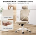 thumbnail image 6 of Farini Ergonomic Office Chair, Home Office Desk Chair with Headrest, High Back Computer Chair with Armrests and Adjustable Lumbar Support for Home Office Study Bedroom, White & Khaki, 6 of 7