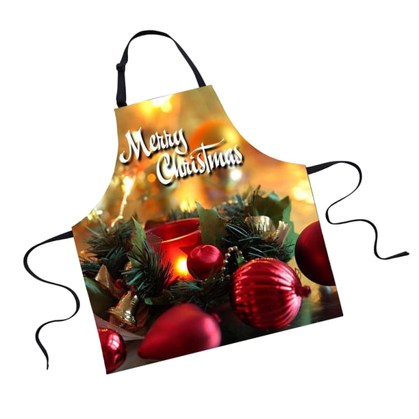 Delantal de Cocina Chistmas con Bolsillos Corbatas Delantal Cocina corazón