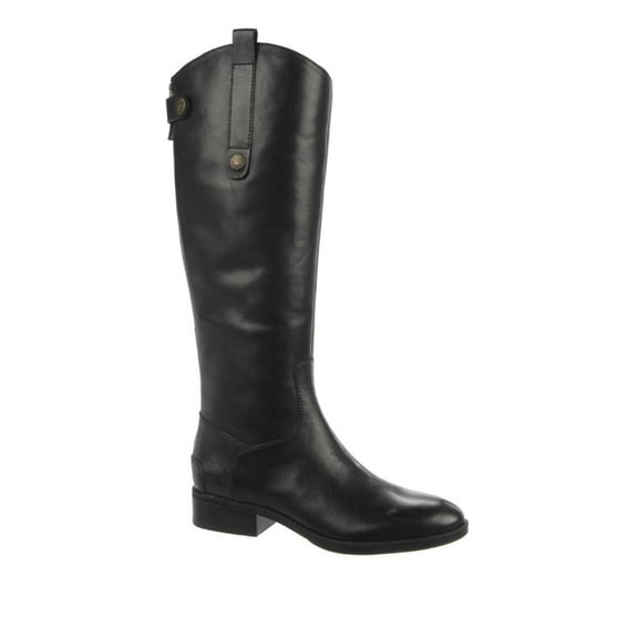 Sam Edelman Women's Penny Knee-High Riding Boots Black Leather 8M