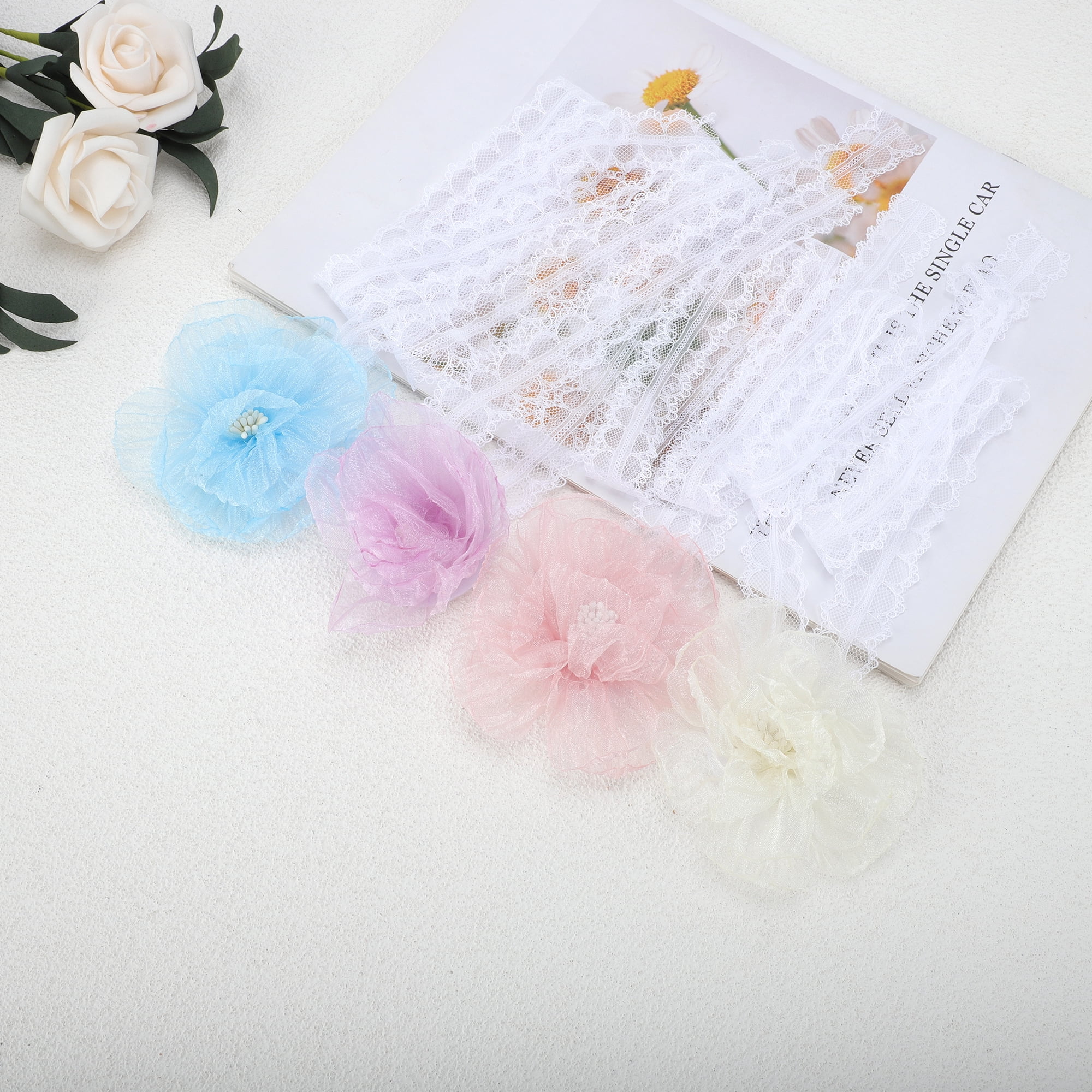 Unique Bargains Stylish Flower Choker Necklace Fashion Accessory Purple
