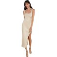 thumbnail image 1 of Vestido corto sin mangas con lunares y hombros descubiertos para mujer Albaricoque macizo CH Albaricoque macizo CH Xishao ropa, 1 of 2