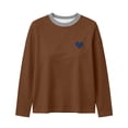 thumbnail image 6 of Zormilly Long Sleeve Shirts for Women Striped Crew Neck Casual Plus Size Blouses Heart Printed Fashion Loose Fall Outfits, S-5XL, 6 of 6
