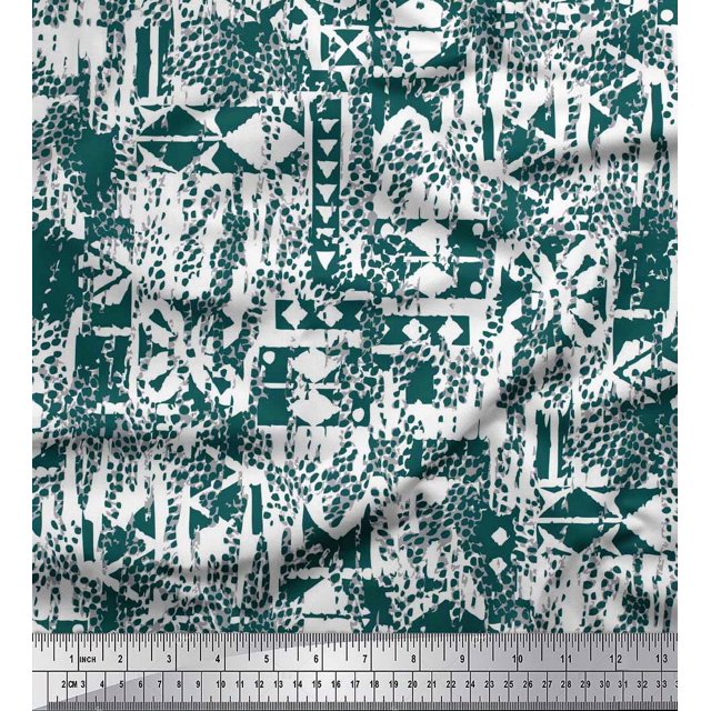 Soimoi Japan Crepe Satin Fabric Animal Skin Texture Decor Fabric Printed Yard 42 Inch Wide