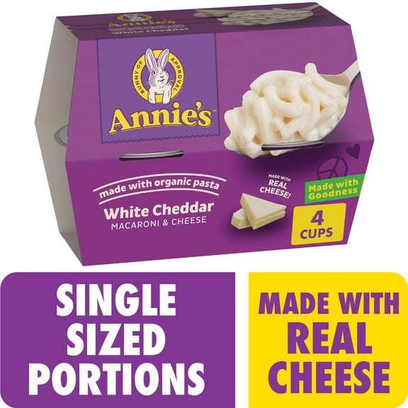 Annie's White Cheddar Microwave Mac and Cheese with Organic Pasta, 4 Cups, 8.04 oz