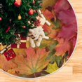 thumbnail image 5 of Coolnut 35.4" Autumn Maple Leaf-1 Christmas Tree Skirt, Soft Christmas Tree Mat Merry Xmas Tree Skirt Ornaments for Indoor Outdoor Farmhouse Holiday Party Decoration, 5 of 6