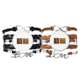thumbnail image 1 of Encouragement Wealth Target Quality Value Bracelet Hand Strap Leather Rope Wristband Double Set, 1 of 3