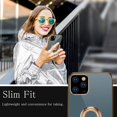 thumbnail image 7 of Desighed for iPhone 12 Pro Max Case 6.7" Shockproof Silicone Cover Ring Holder Magnetic Kickstand Electroplated Soft TPU Frame Anti-Scratch Protective Bumper Phone Cases - Gray, 7 of 7