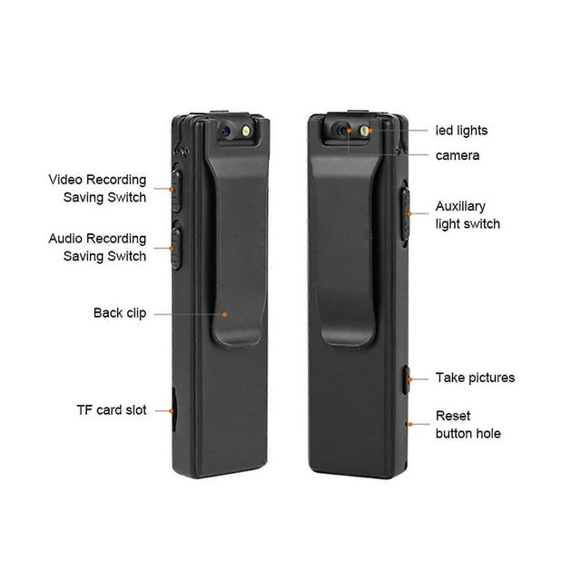Body Mounted Camera 1080P Clip On USB Rechargeable Pocket Video Recorder for Home Office Security
