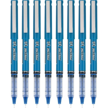 Precise V5 Stick Liquid Ink Rolling Ball Stick Pens, Extra Fine Point (0.5mm) Blue, 8-Pack (15325)